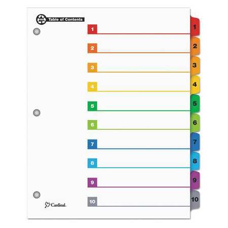 Index,1step,10tab,recycled,assorted (1 U