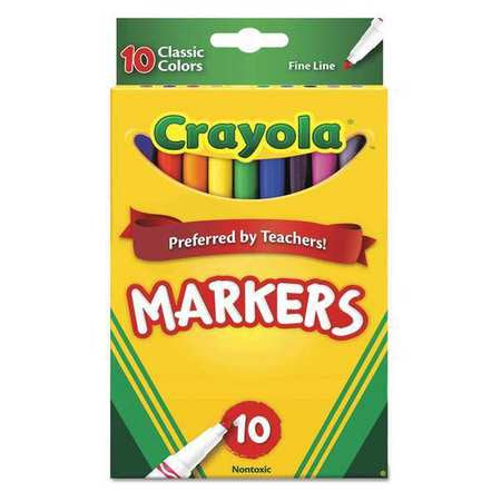 Marker,fineline,regular,assortd,pk10 (1