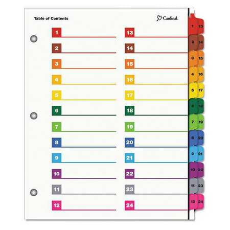 Divider,52 Tab,assorted (1 Units In Ea)