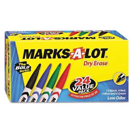 Pen Dry Erase Markers,assorted,pk24 (1 U