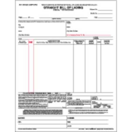 Straight Bill Of Lading Form,1pt,pk100 (