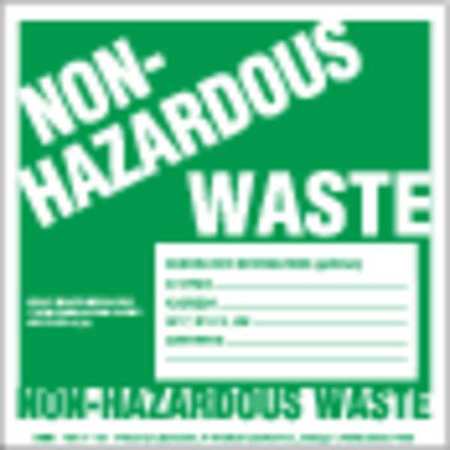 Non-hazardous Waste Label,w/gener,pk100