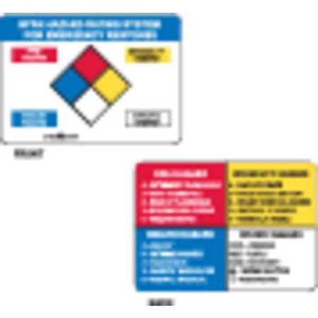 Nfpa Wallet Card,2-sided,hazard,pk10 (2