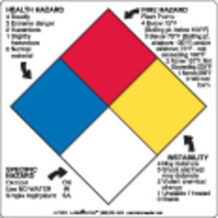 Nfpa Standard Label,8"x8",vinyl,pk250 (1