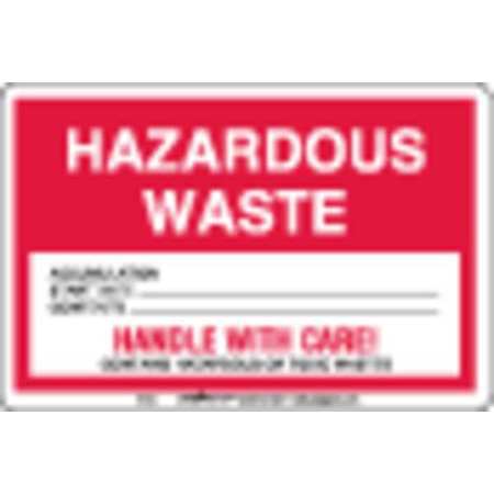 Hazardous Waste Label,vinyl Stock,pk100