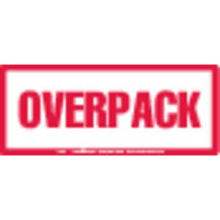 Overpack Red Label,6"x2-1/2",pk50 (2 Uni