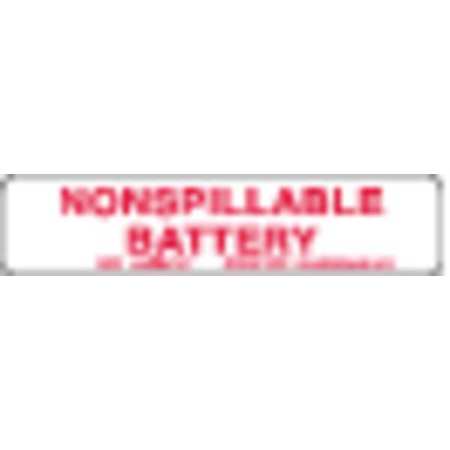 Nonspillable Battery Label,pk500 (1 Unit