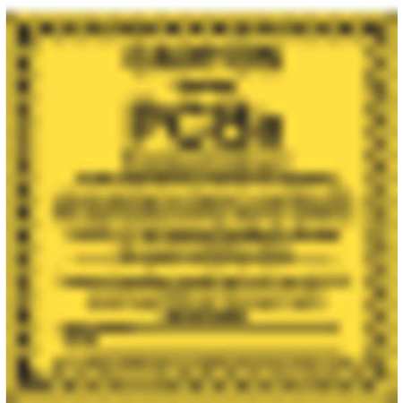 Caution Contains Pcbs Label,6"x6",pk50 (