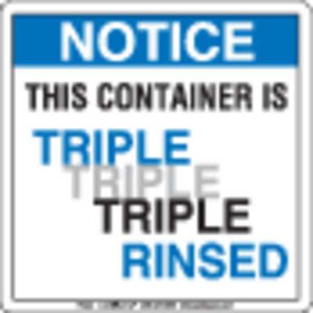 Triple Rinsed Container Labl,6"x6",pk100