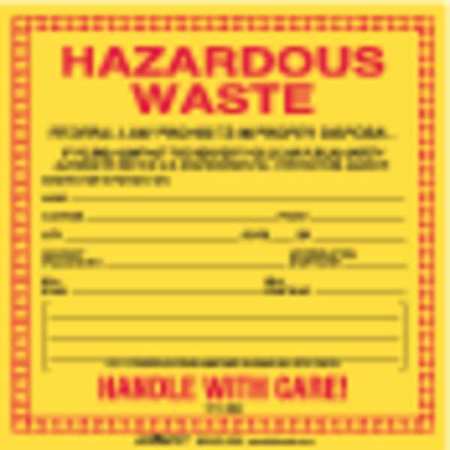 Standard Waste Label,6"x6",pk100 (1 Unit