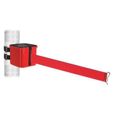 Belt Barrier,4" H,red Belt,powder Coated