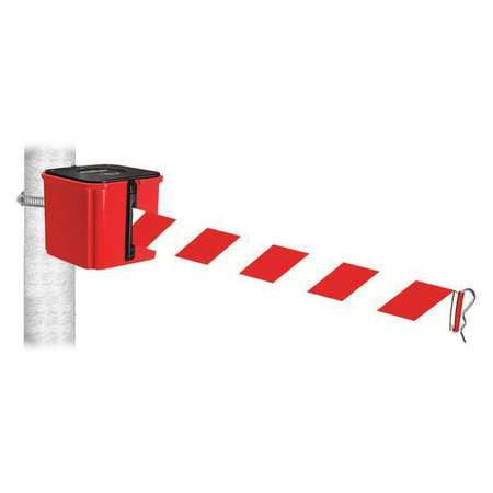 Belt Barrier,4" H,red/white Striped Belt