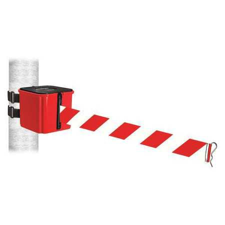 Belt Barrier,4" H,red/white Striped Belt