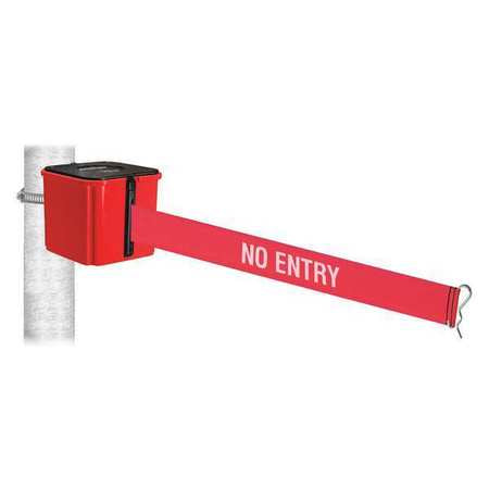 Belt Barrier,4" H,red/white Text Belt (1