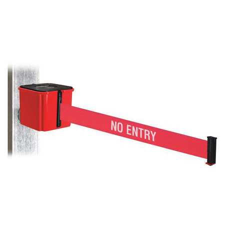 Belt Barrier,4-1/4"h,red/white Text Belt