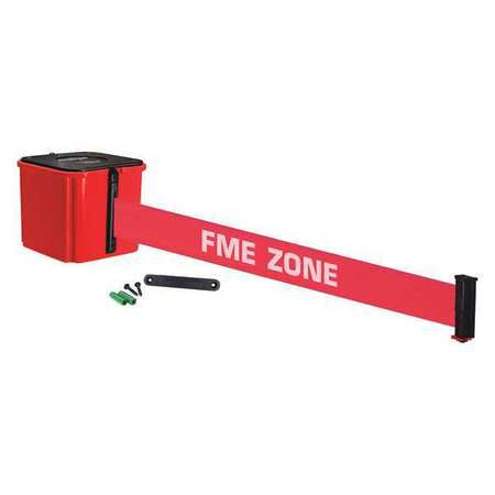 Belt Barrier,4" H,red/white Text Belt (1