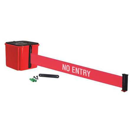 Belt Barrier,4" H,red/white Text Belt (1