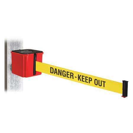 Belt Barrier,yllw/blk Text Belt,4-1/4" H