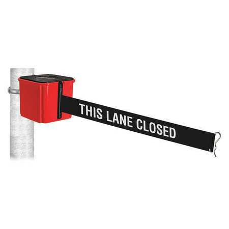 Belt Barrier,4" H,black/white Text Belt