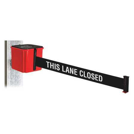 Belt Barrier,4-1/4"h,blk/white Text Belt