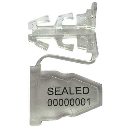 Padlock Seal,1-3/4"l,clear,8 Digits,pk50