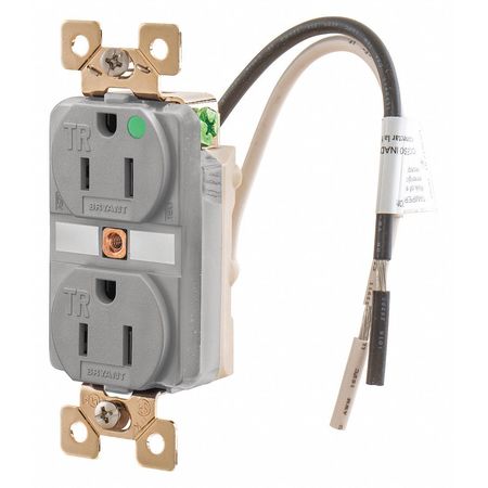 Receptacle,gray,15a,5-15r Nema Config. (