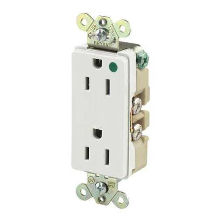 Receptacle,white,15a,125vac,flush Mount