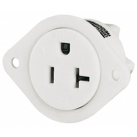 Flanged Receptacle,white,20a,3 Wires (1