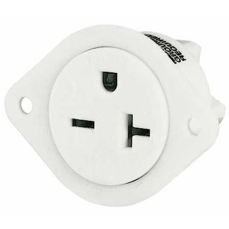 Flanged Receptacle,white,20a,3 Wires (1