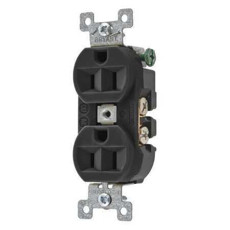 Receptacle,blk,15a,back/side,flush Mount