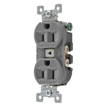 Receptacle,gray,15a,3 Wires,flush Mount