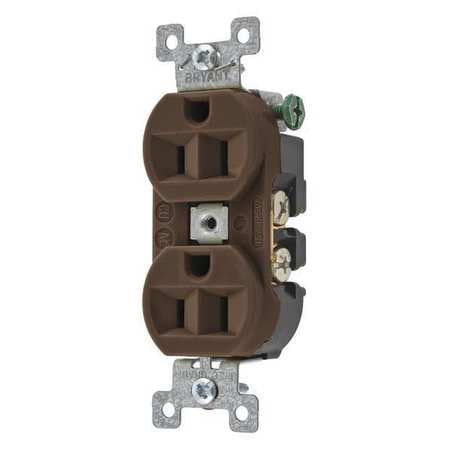 Receptacle,brown,15a,3 Wires,flush Mount