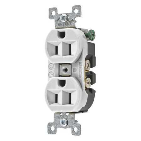 Receptacle,white,15a,2 Poles,flush Mount