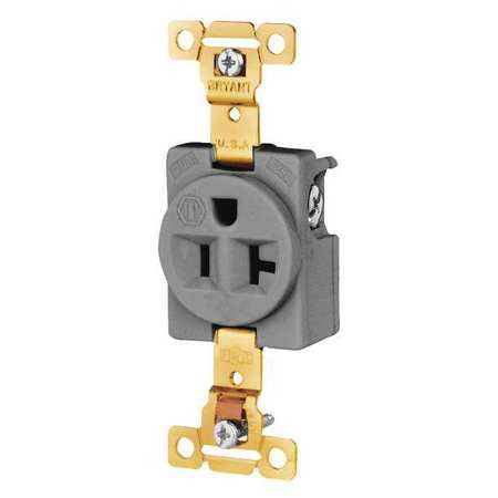 Receptacle,gray,20a,3 Wires,flush Mount