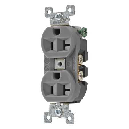 Receptacle,gray,20a,125vac,duplex Outlet