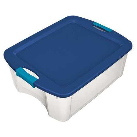 Storage Tote,clear/blue,18 Gal. (1 Units