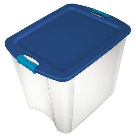 Storage Tote,clear/blue,26 Gal. (1 Units