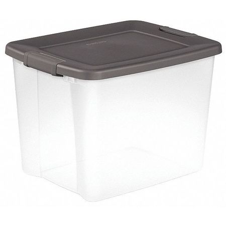 Storage Tote,clear/gray,50 Qt.,14-3/4" H