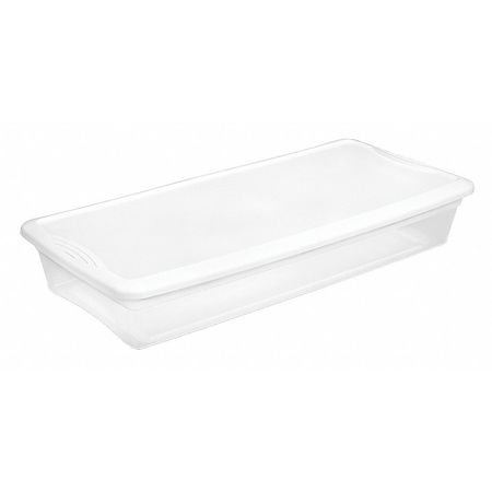 Storage Tote,clear/white,41 Qt.,6-1/8" H