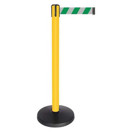 Barrier Post,14" Base Dia.,10 Ft. Belt L