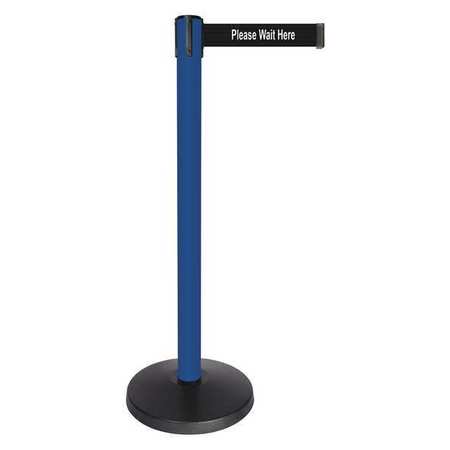 Barrier Post,blue,please Wait Here Belt