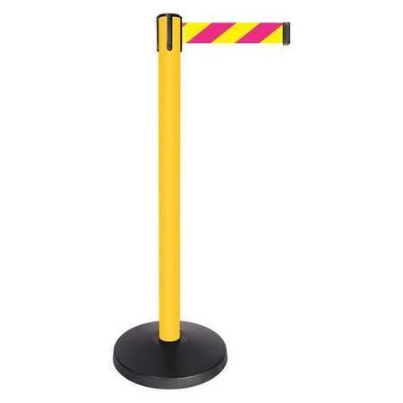 Barrier Post,yellow Post,2" Belt W (1 Un