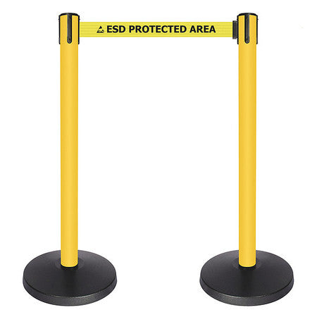 Barrier Post,yellow/blk Text Belt,1 Belt