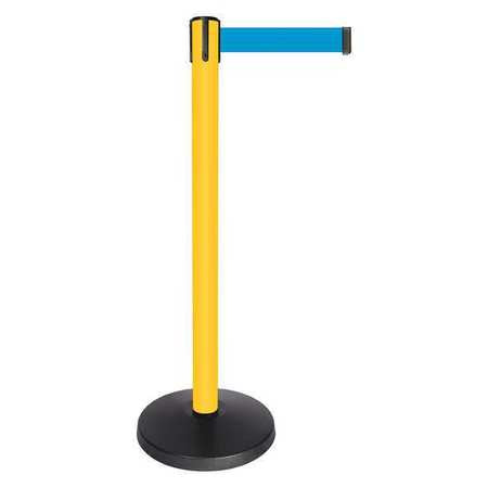 Barrier Post,light Blue Belt,yellow Post