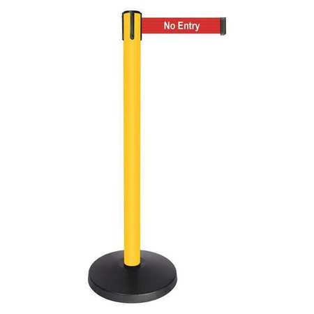 Barrier Post,no Entry Belt Msg,yllw Post