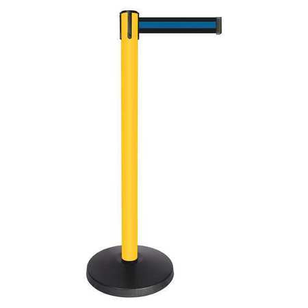 Barrier Post,yllw,black/blue Stripe Belt