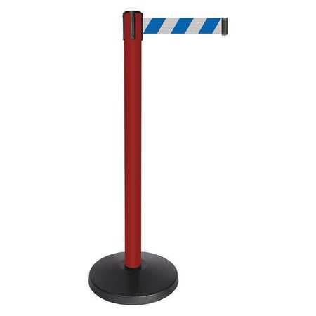 Barrier Post,red,blue/white Striped Belt