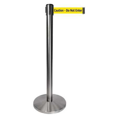 Barrier Post W/belt,gray Post,40" Post H