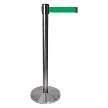 Barrier Post W/belt,gray Post,green Belt