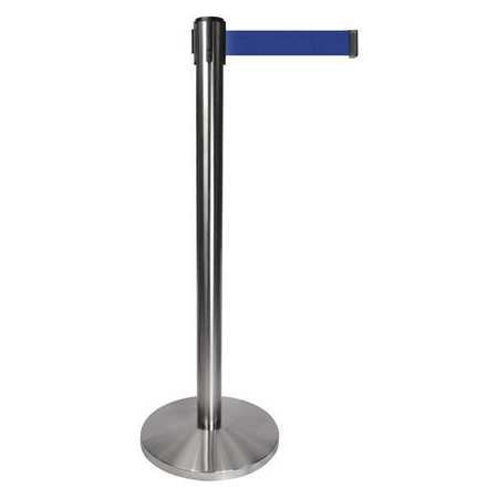 Barrier Post W/belt,gray Post,blue Belt